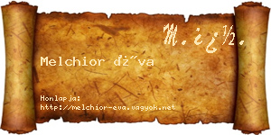 Melchior Éva névjegykártya